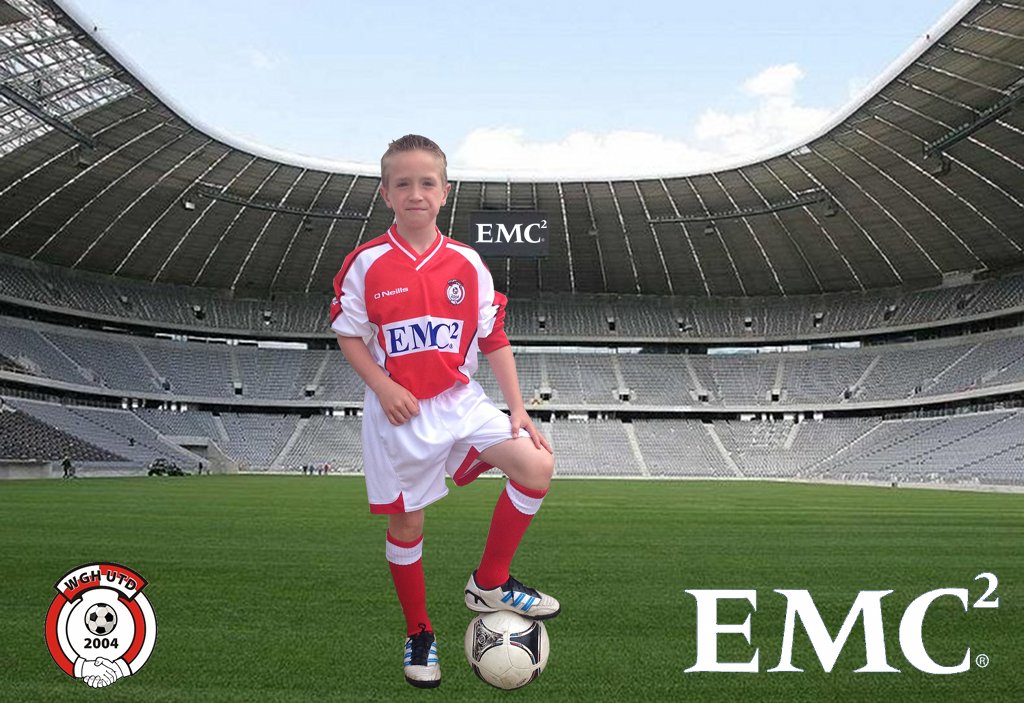 Eoghan showing off his new EMC sponsored Watergrasshill United Kit